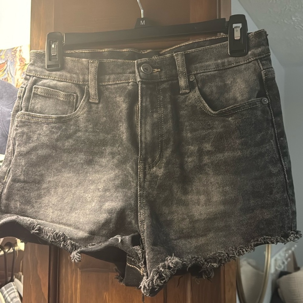 kendall and kylie black denim shorts pacsun